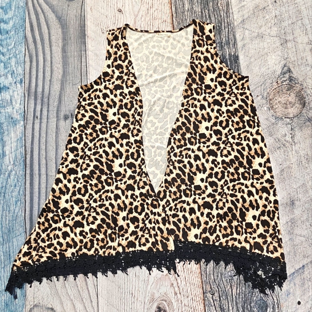 Southern Stitch Western Boho Animal Print Open Front Cardigan Women's Size L/XL